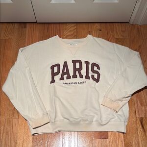 American Eagle Cream Paris Crewneck